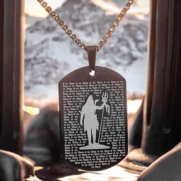 Mesmerize Men Stainless Steel 108 Om Namah Shivay MicroCarved Geometric Pendant With Chain-picture-37