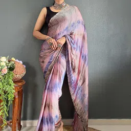 V3 FASHION STUDIO Tie and Dye Pure Chiffon Jamdani Saree-picture-21