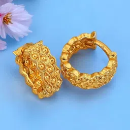 SHREE KRISHNA SHOPPING Women Gold-Plated Hoop Earrings-picture-20
