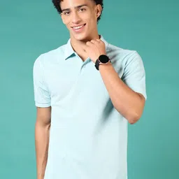 V-Mart Men Solid Polo Collar Cotton T-shirt image 2