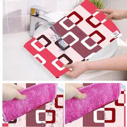 E-Retailer 7-Pcs Red & Pink Printed Refrigerator Covers image 5