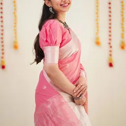 CANIZZARO Woven Design Silk Blend Banarasi Saree image 4