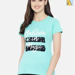 Tromko Women Pack of 2 Typography Printed Round Neck Cotton Regular Fit T-shirts-image-98