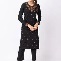 KEIKO Women Embellished Flared Sleeves Thread Work Jacquard Kurta image 1