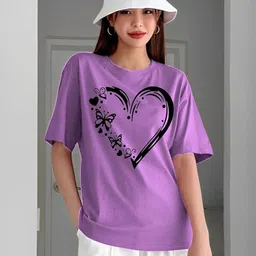 kintu parantu Kasendra Graphic Round Neck Printed Polyester T-shirt image 3