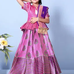 BAESD Girls Woven Design Ready to Wear Lehenga & Blouse With Dupatta-picture-20