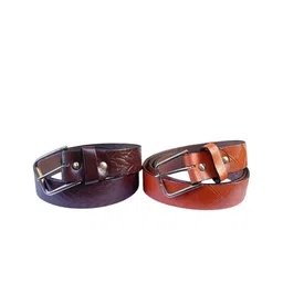 PERKED Men Textured Leather Belt-picture-54