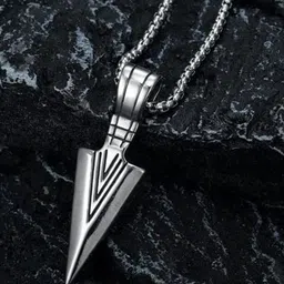 P. R. PRINTS Men Silver-Plated Arrow Pendant With Chain image 2