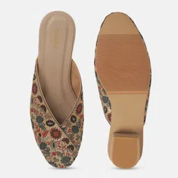 Mochi Women Printed Synthetic Block Mules Heels image 4