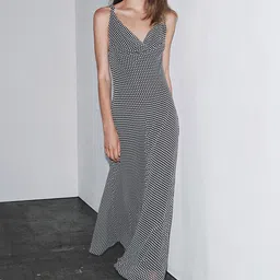 LULU & SKY Women Polka Dots Printed Cowl Neck Maxi Dress-picture-33