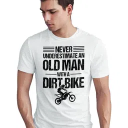 Seekbuylove Men Bio Finish Old Man Dirt Bike Round Neck Pure Cotton T-shirt image 5