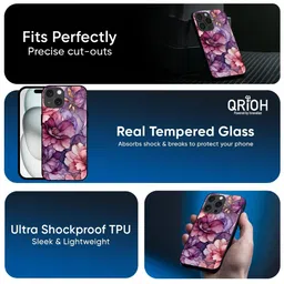 QRIOH Floral Printed iPhone 17 Pro Max Back Case Mobile Accessories image 3