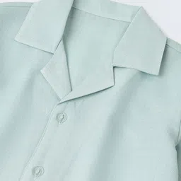 SPUNKIES Boys Ombre Dyed Short Sleeves Linen Shirt With Shorts image 3