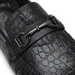 ROSSO BRUNELLO Men Textured Slip-On Leather Formal Loafers image 5