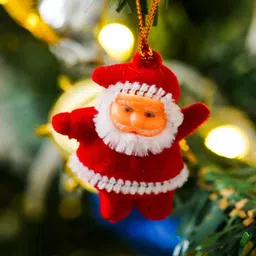 eCraftIndia Red & White 6 Pieces Santa Claus Christmas Tree Hanging Ornaments image 5