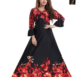 PURSA Women Pack Of 2 Printed Maxi Nightdress-image-35
