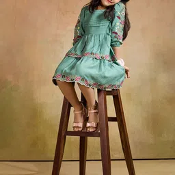 TINY TWILLS Embroidered Puff Sleeve Fit & Flare Dress image 5