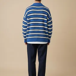 Mast & Harbour Men Striped Cardigan image 3