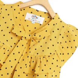 Chuppan chupai Polka Dot Print Tie-Up Neck Ruffles Top image 3
