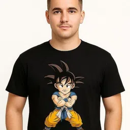 PARYAG Boys Anime Printed Round Neck Applique T-shirt-image-42