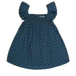 YOUNG BIRDS Girls Printed Flutter Sleeve Cotton A-Line Dress-image-82