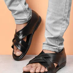 HERE&NOW Men Comfort Synthetic Leather Casual Sandals-picture-15