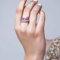 CAO Jewellery American Diamond Studded Finger Ring-picture-24