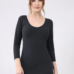 Monte Carlo Women Round Neck Three-Quarter Sleeves Thermal Top-image-62