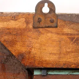 Exotic India Brown Textured Wood Framed Vintage Square Mirror image 2