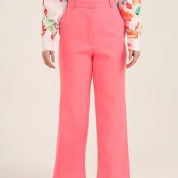 AMSWAN Women Smart Straight Fit High-Rise Parallel Trousers-image-69