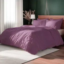 LANE LINEN Purple 400 TC King Bedsheet with 2 Pillow Covers-picture-13