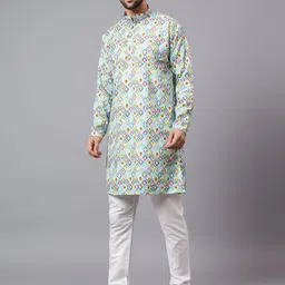 Swegzin Men Geometric Printed Indie Prints Kurta image 4