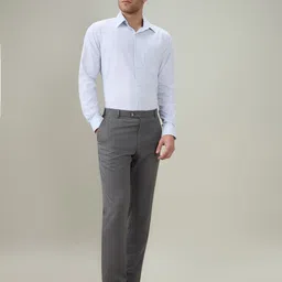 Raymond Men Contemporary Classic Fit Micro Checked Cotton Formal Shirt image 5