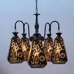 MFD HOME FURNISHING Black Quirky Ceiling Lamp image 2