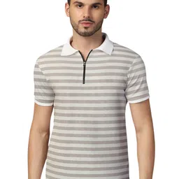 BEYOU FASHION Striped Polo Collar Cotton Casual T-shirt-picture-32