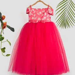 Toy Balloon kids Girls Floral Embroidered Embellished Fit & Flare Maxi Dress-picture-37