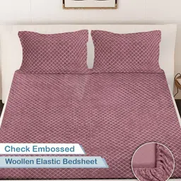 Myntra Elegant Homes Rust Wool 300 TC King Bedsheet image 4