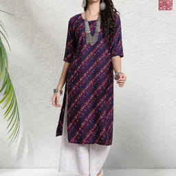 HERE&NOW Women Pack Of 2 Floral Printed Daily Straight Kurtas-picture-36