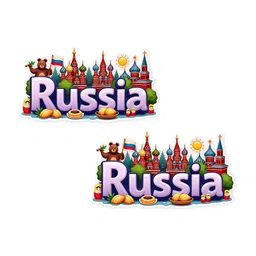 GIFTODAY Set Of 2 Blue & Red Russia Printed Fridge Magnets-image-86