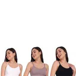 KAMINI Women Pack Of 3 Full Coverage Lightly Padded Cotton Camisole Bra-picture-12