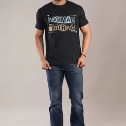 HESHA Men Typography Printed Round Neck Cotton T-shirt image 4