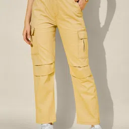 The Roadster Lifestyle Co Relaxed-Fit High-Rise Cargo Trousers With Multiple Pockets-picture-29