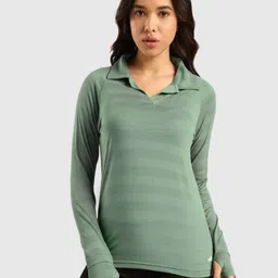 Musclemind Women Self Design Polo CollarT-shirt-picture-16