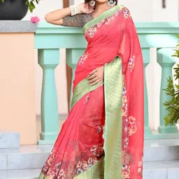 GULKEE FAB Floral Zari Saree image 4
