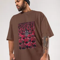 THE BEETEL HOUSE Graphic Printed Drop-Shoulder Sleeves Cotton T-shirt image 2