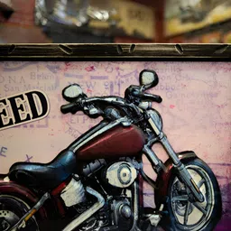 eazy wagon Brown & Purple Motorcycle FatBoy Retro Wall Art image 5