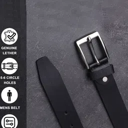 Metronaut Men Textured Leather Reversible Formal Belt image 5