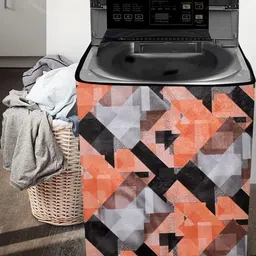 The Furnishing Tree Washing Machine Cover Checkered Pattern Orange Compatible for Whirlpool 6.2 Kg image 4