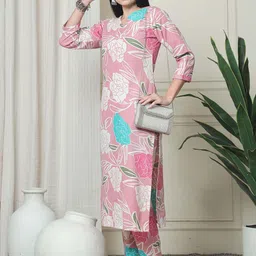 Rajnandini Printed V-Neck Cotton Tunic & Trouser Co-Ords image 2