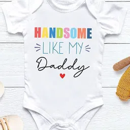 Lillypupp Infants Handsome Like My Daddy Ever Printed Cotton Bodysuit image 3
